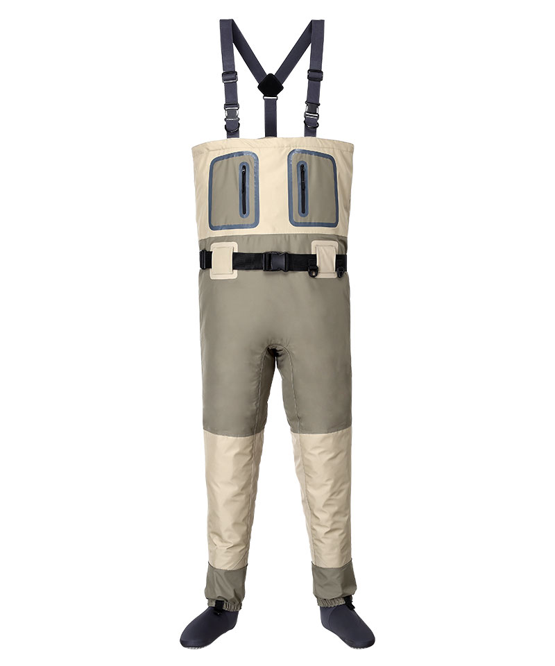 Pantalon de pêche wading étanche et respirant chaussons néoprène - TW 900  BR-S pour les clubs et collectivités